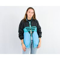 Vintage Track Jacket 90S Shell Windbreaker Bright Blue Black Green Xl/Xxl | Etsy (US)