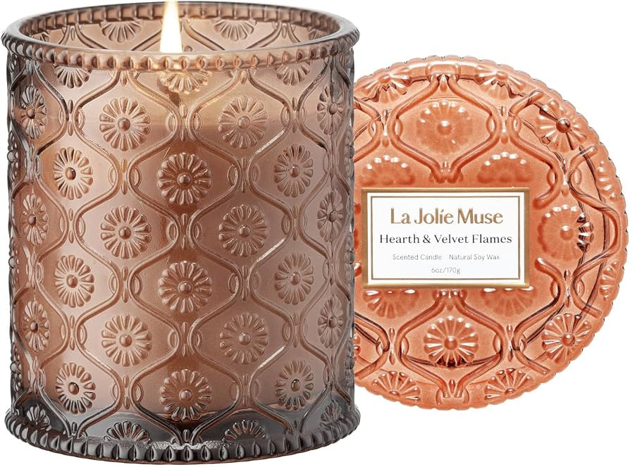 LA JOLIE MUSE Hearth & Velvet Flames Scented Candles, Fireside Candle, Christmas Candles for Home... | Amazon (US)