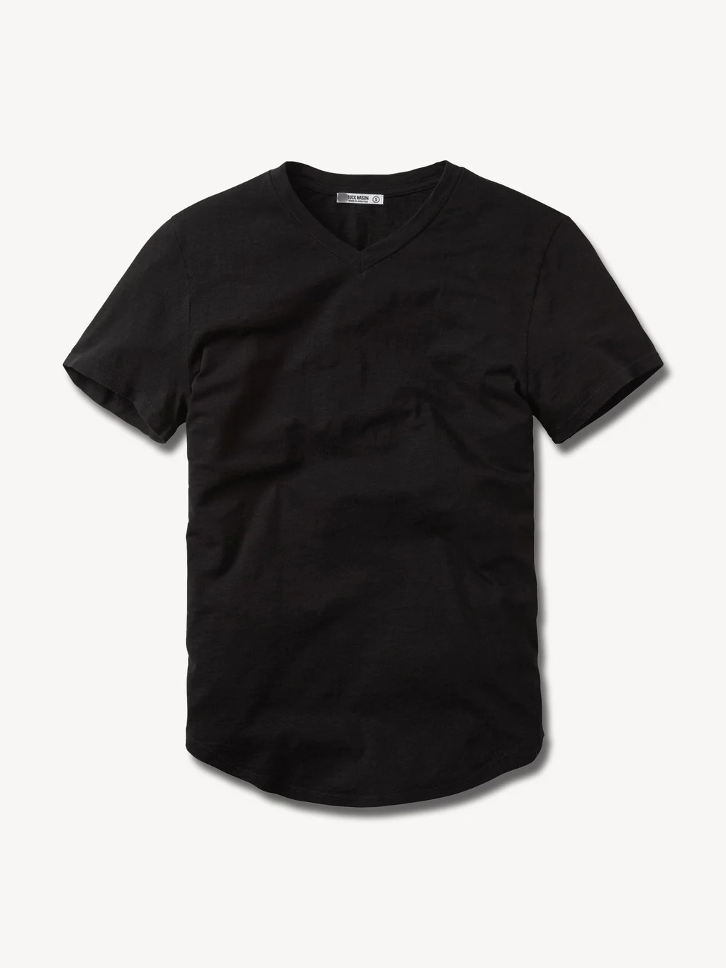 Black Slub Curved Hem V-Neck - Buck Mason- Modern American Classics | Buck Mason