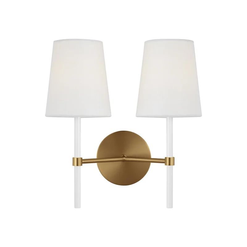 Emilia 2 Light Steel Dimmable Armed Sconce | Wayfair North America