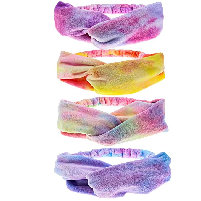 FROG SAC 4 Tie Dye Spa Headbands For Girls, Soft Non Slip Turban Headwraps For Kids, No Slip Stre... | Amazon (US)