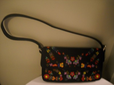 Black Fabric Colorful Beaded Purse | eBay AU