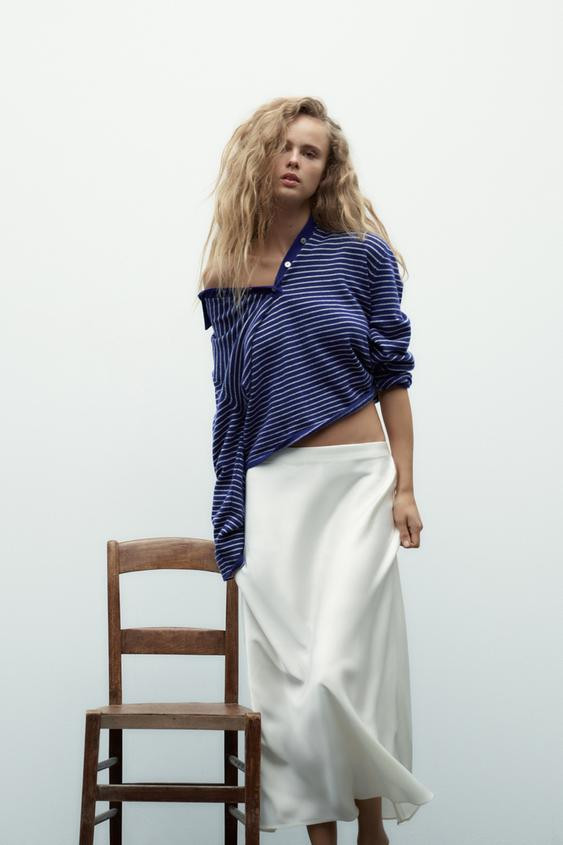 STRIPED KNIT POLO SWEATER | Zara US