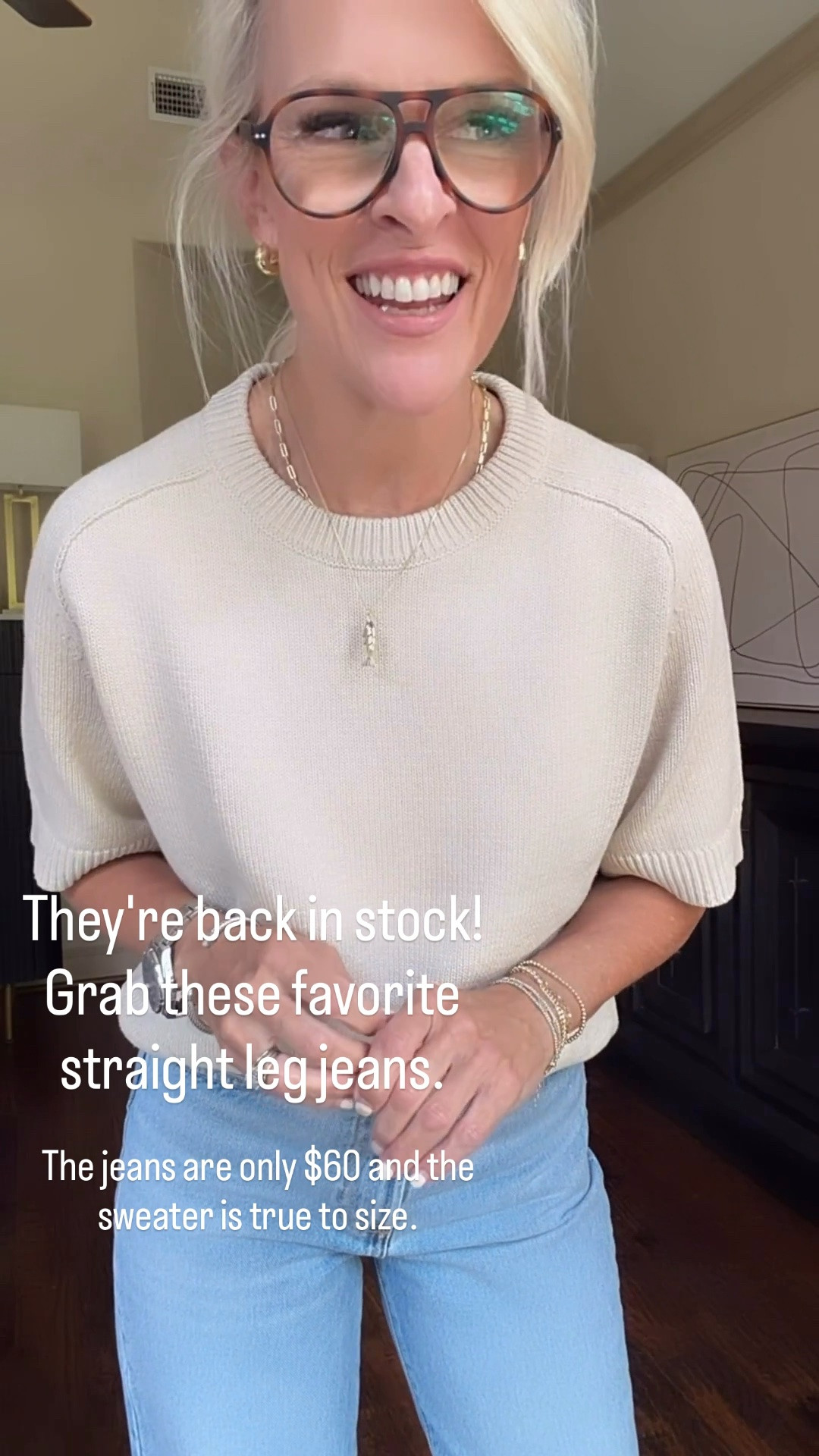 These straight leg jeans are finally back in stock, and they're one of my favorite affordable denim finds! Paired with the soft organic cotton sweater, this is an effortless everyday outfit you'll reach for all season. 

The jeans are only $60 and the sweater is true to size.

💡 LTK MADE EASY
❤️ Heart = Support my posts!
🔖 Save = Get sale & restock alerts
📋 Lists = Keep favorites organized
📲 Share = Send lists and products to a friend. Hello, Christmas List!
💬 Comment = Ask me anything about what I'm wearing. :-)

#LTKootd #LTKSeasonal #LTKOver40