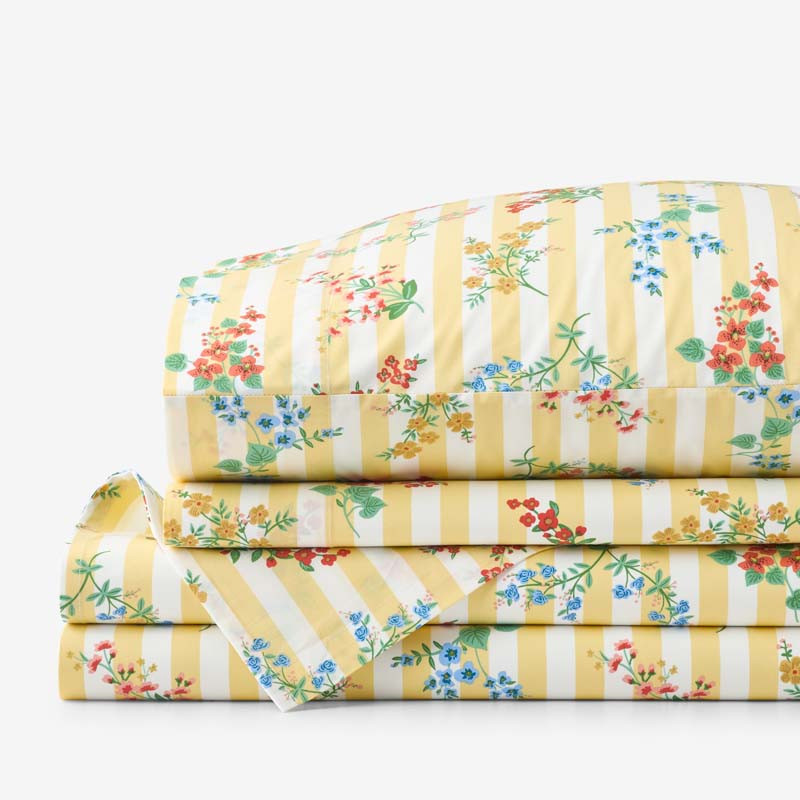 Amelia Classic Cool Cotton Percale Bed Sheet Set - Buttercup, Queen | The Company Store