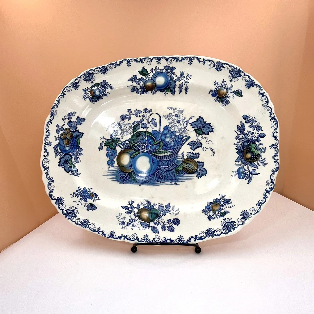 Mason's Ironstone Fruit Basket Blue and White Serving Platter - Porcelain Blue Serving Platter - ... | Etsy (US)