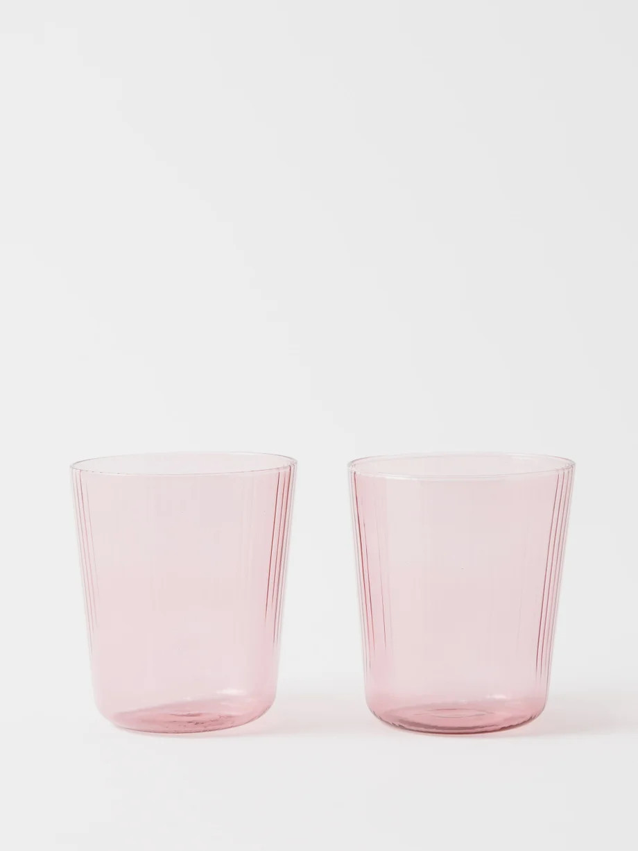 Set of two Luisa ridged-glass tumblers | R+D.LAB | Matches (US)