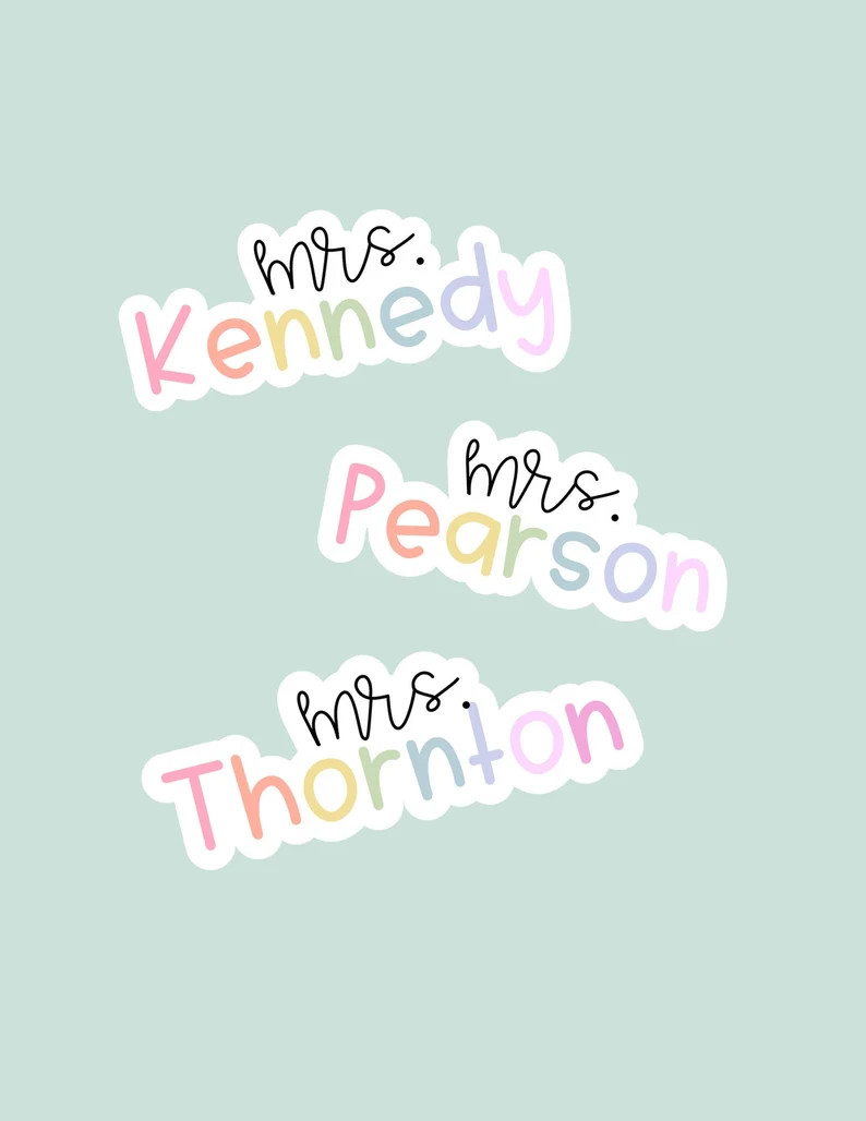 Personalized Teacher Sticker Custom Teacher Name Sticker - Etsy | Etsy (US)