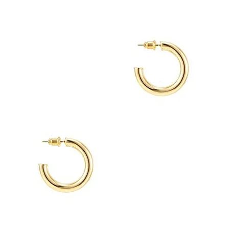 PAVOI 14K Yellow Gold Hoop Earrings For Women | 3.5mm Thick 20mm Infinity Gold Hoops Women Earrings  | Walmart (US)