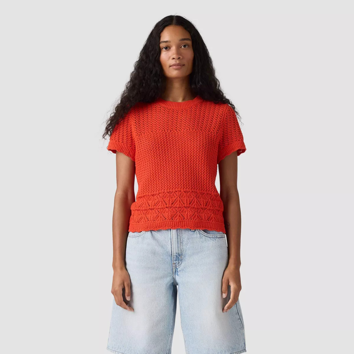 Levi's\u00ae Women's Isabelle Crochet Sweater - Signal Red S | Target