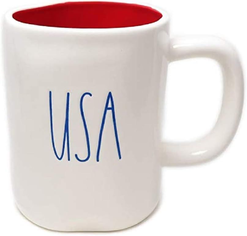 Rae Dunn By Magenta USA Blue Large Letter LL Mug With Red Inside | Amazon (US)