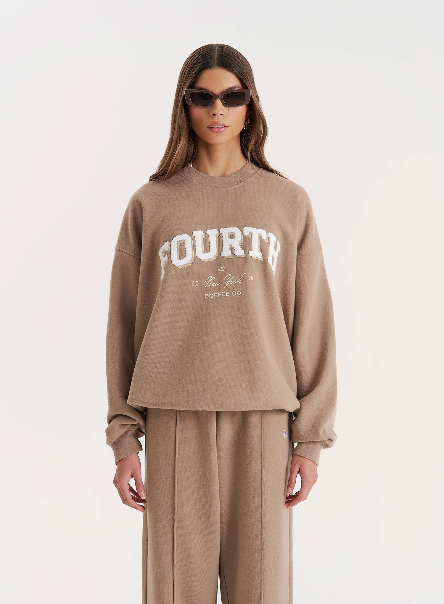 Mocha Fourth Branded Sweatshirt- Capucine | 4th & Reckless