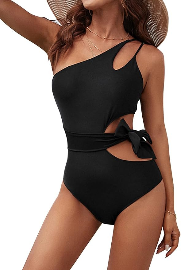 Blooming Jelly Womens One Shoulder Swimsuits Cutout One Piece Bathing Suits Sexy Monokini Swimwea... | Amazon (US)