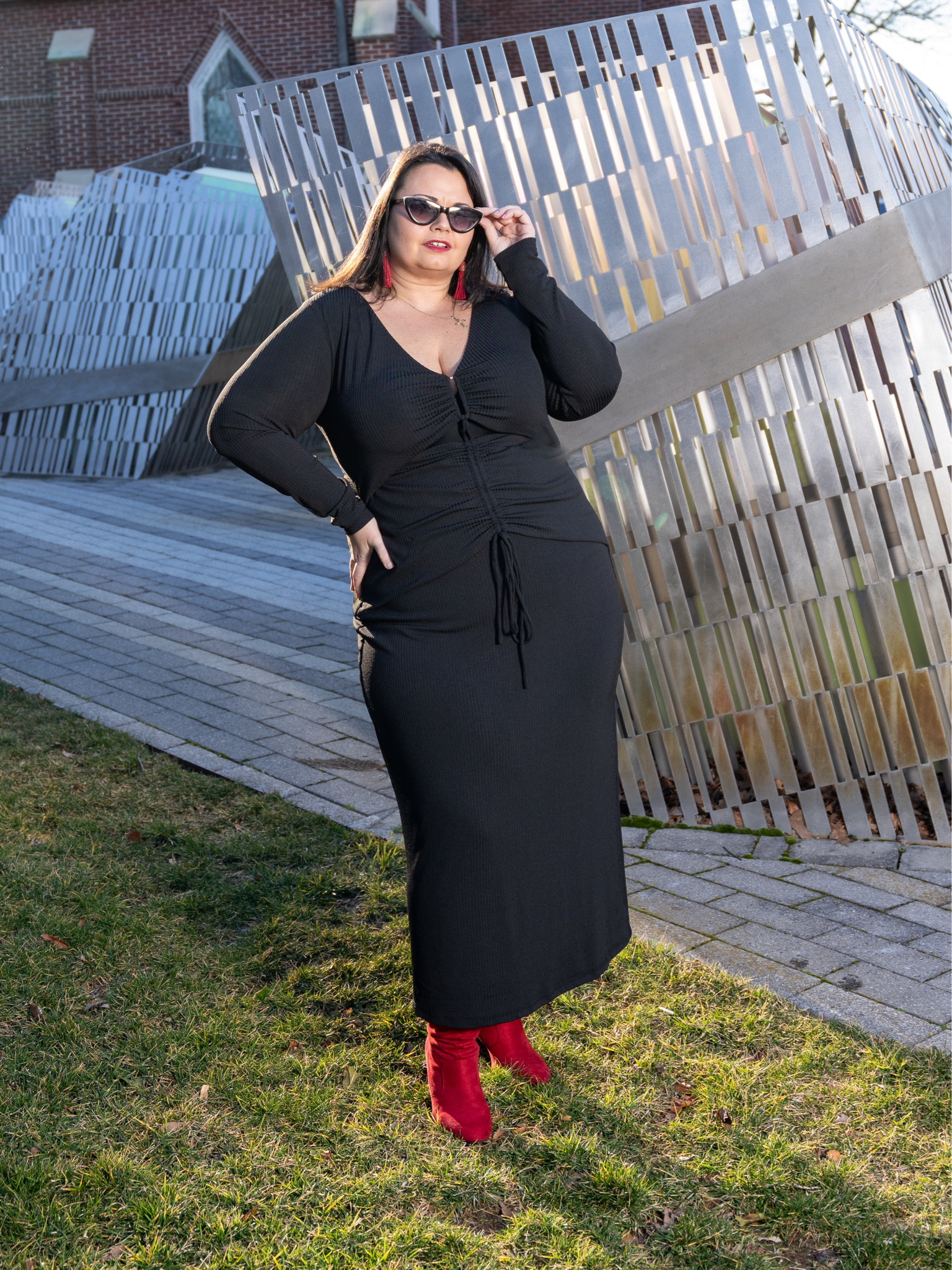 city chic long black dress Plus Size Shayla Maxi Dress in Black, Size 12