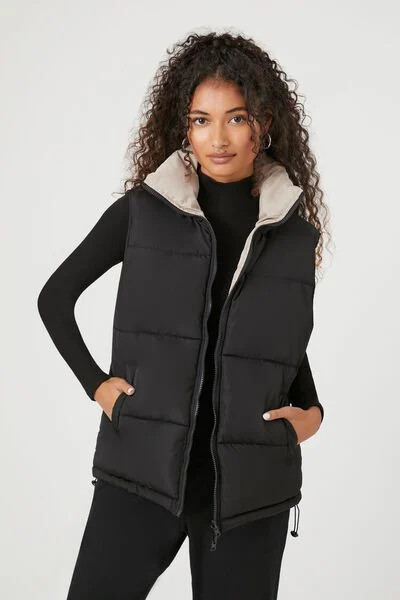 Reversible Zip-Up Puffer Vest | Forever 21 | Forever 21 (US)