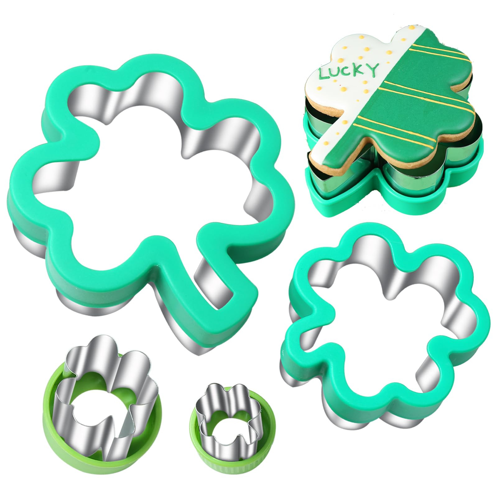 Shamrock Cookie Cutter 4 Pieces 4 Sizes 1" to 4" | Amazon (US)