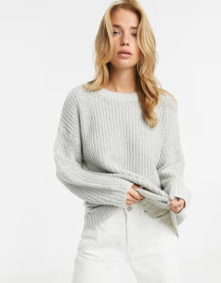 New Look long line sweater in gray | ASOS (Global)