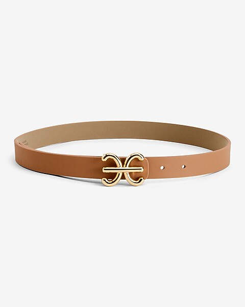 Leather E Monogram Belt | Express