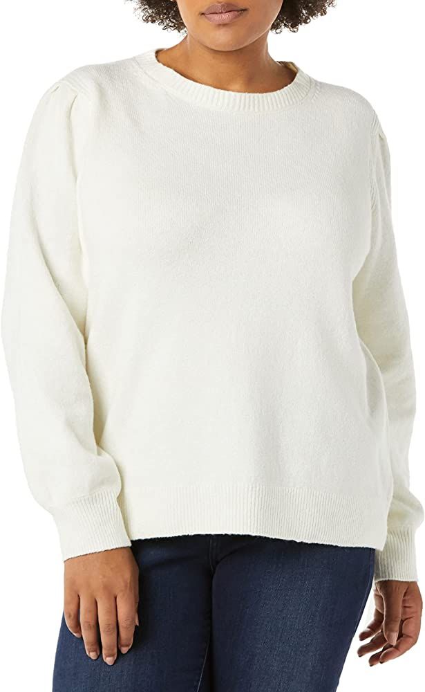 Amazon Essentials Women's Soft Touch Pleated Shoulder Crewneck Sweater | Amazon (US)