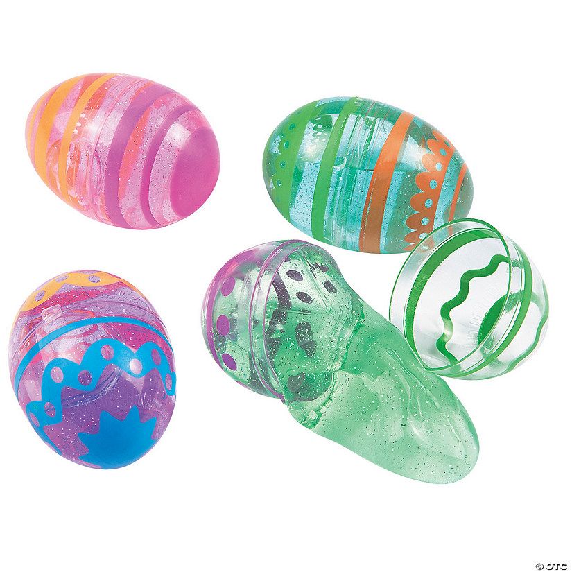 2 1/2" Bright Putty-Filled Plastic Easter Eggs - 12 Pc. | Oriental Trading Company