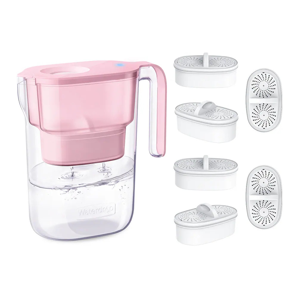 Waterdrop Pitcher Bundle Carbon block Pink Counter top filter one_size | BL-WD-PT-05P-S6 | Lowe's