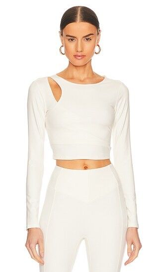 Fiori Asymmetrical Long Sleeve Top in Canvas | Revolve Clothing (Global)