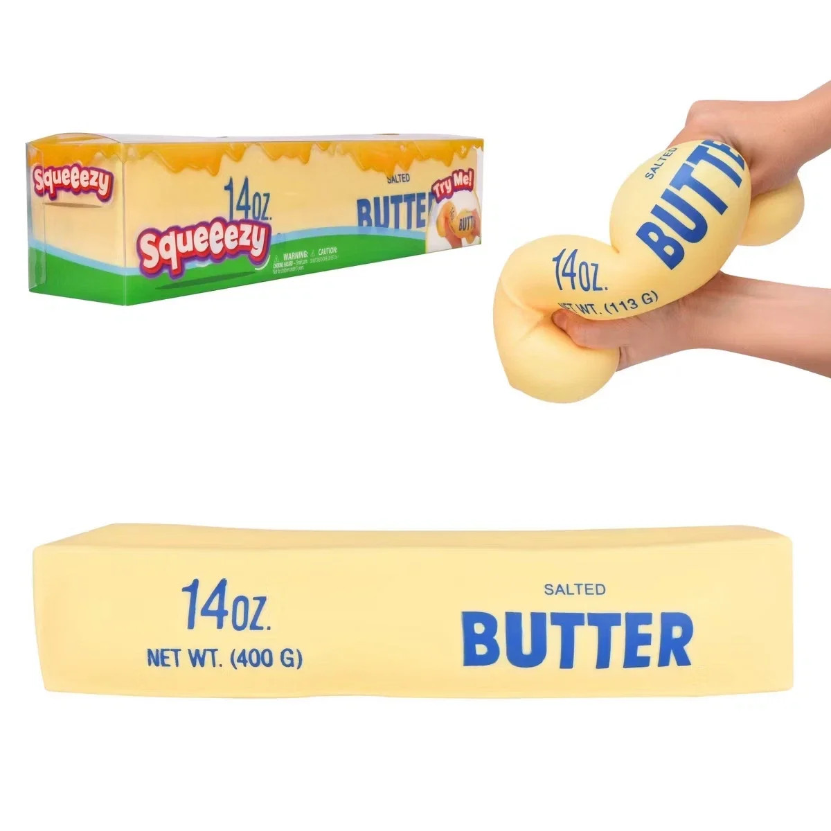14oz Jumbo Squishy Stick of Butter - Realistic Slow Rising Food Fidget for Stress Relief & Anxiet... | Walmart (US)