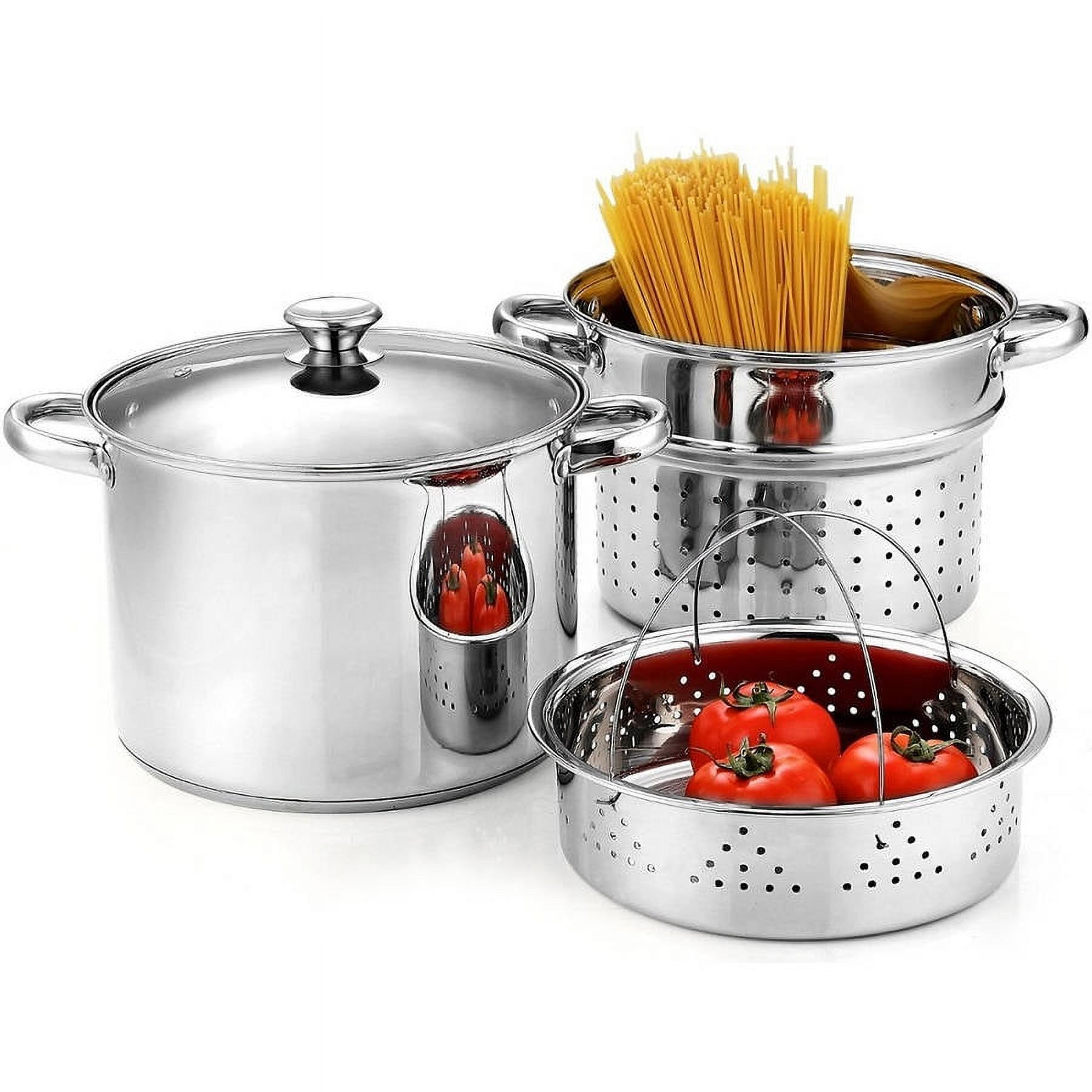 Cook N Home Pasta Pot with Strainer Lid 8-Quart, Stainless Steel Pasta Cooker Steamer Multipots, ... | Walmart (US)