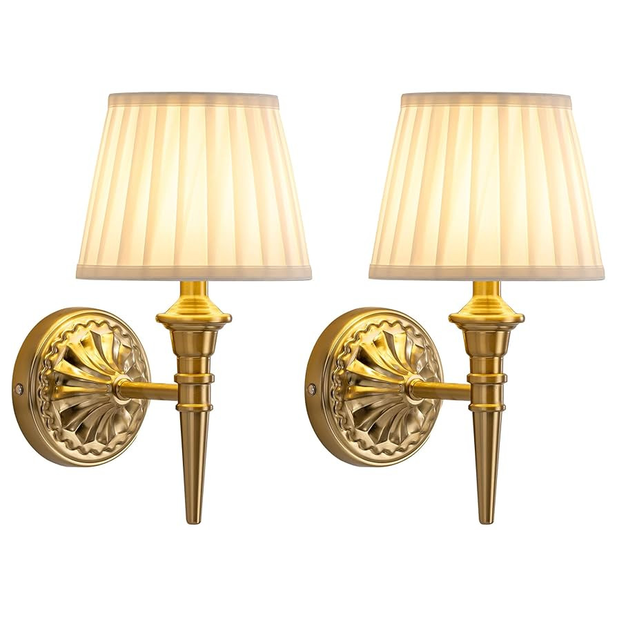 Gold + Beige Lampshde (2 Pack) | Amazon (US)