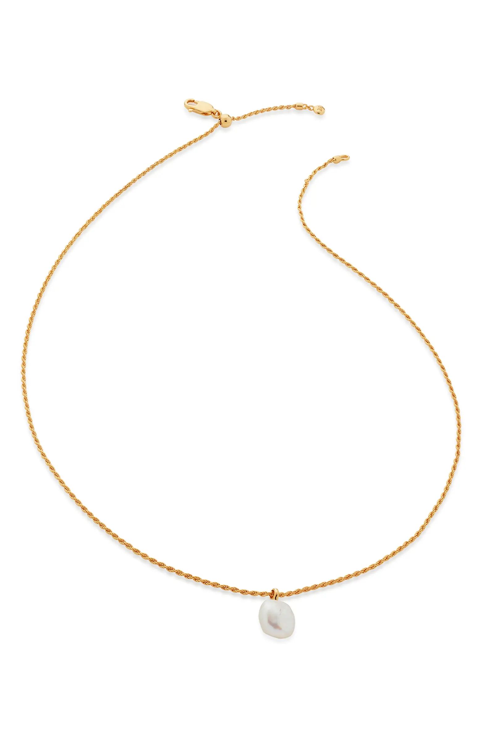 Monica Vinader Nura Keshi Pearl Pendant Necklace | Nordstrom | Nordstrom