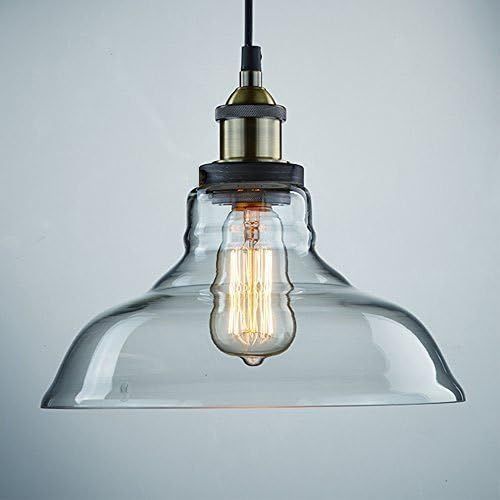 CLAXY Ecopower Industrial Edison Vintage Style 1-Light Pendant Glass Hanging Light | Amazon (US)