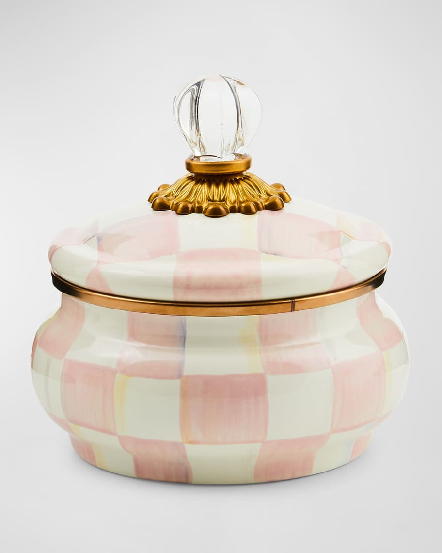 MacKenzie-Childs Rosy Check Squashed Pot | Neiman Marcus