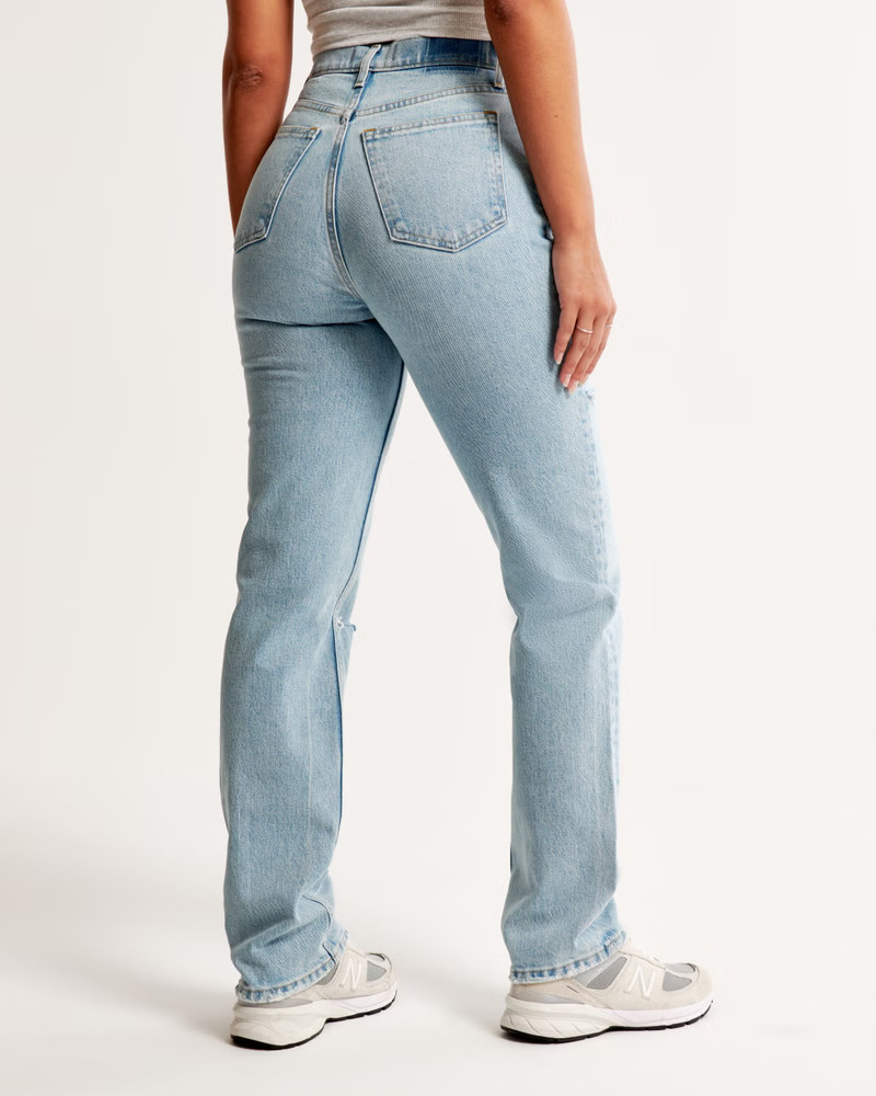 Women's Curve Love Ultra High Rise 90s Straight Jean | Women's Bottoms | Abercrombie.com | Abercrombie & Fitch (US)