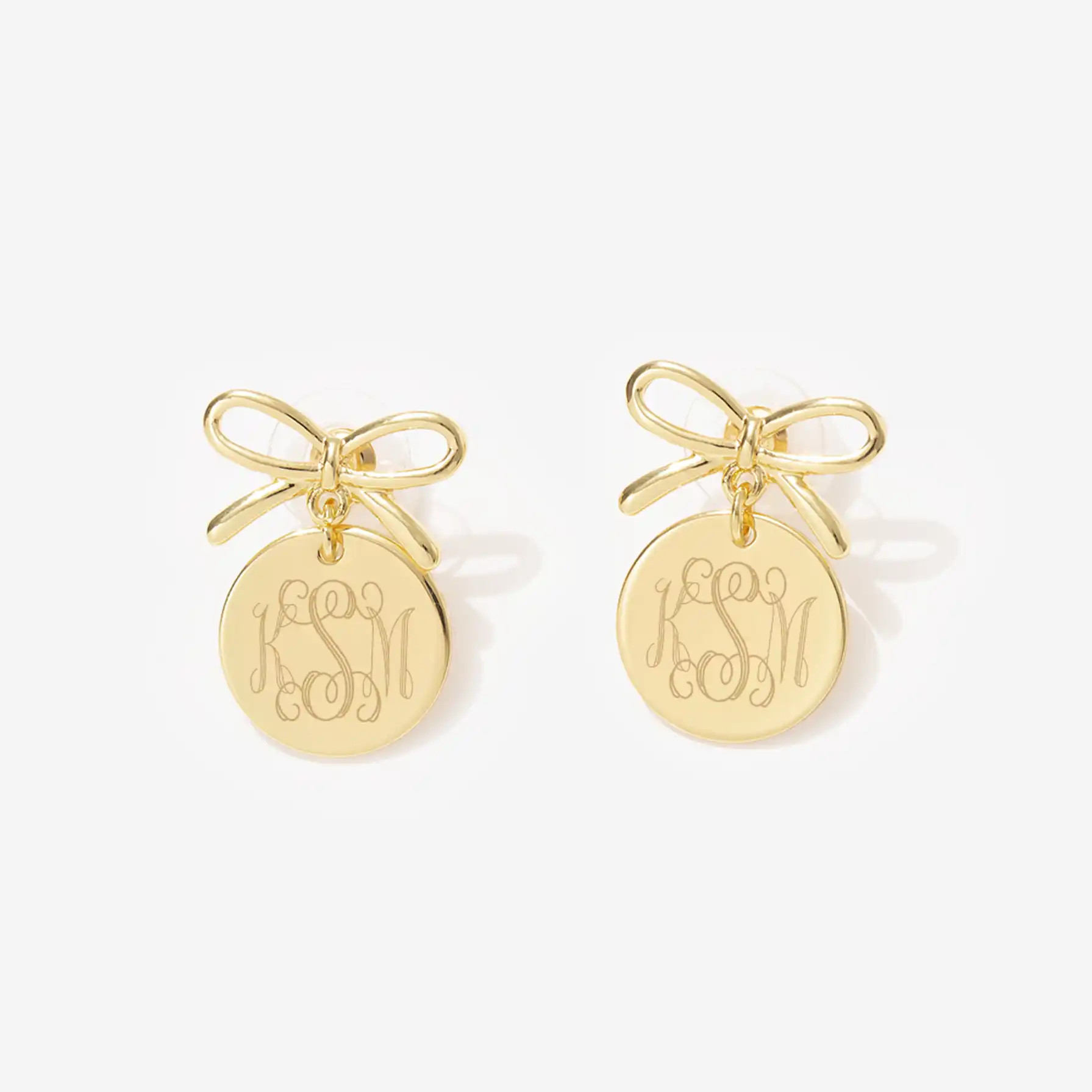 Monogrammed Bow Dangle Earrings | Marleylilly