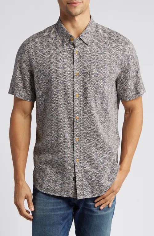 Rails Carson Geometric Print Short Sleeve Linen Blend Button-Up Shirt in Tribal Batik Celestial a... | Nordstrom