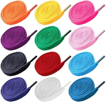 VORCOOL 12 Pairs of Replacement Flat Shoelaces Shoe Laces Strings for Sports Shoes Boots Sneakers... | Amazon (US)