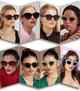 AIEYEZO Oversized Cat Eye Sunglasses for Women Cute Oval Thick Frame Cateye Sun Glasses Chic Retr... | Amazon (US)