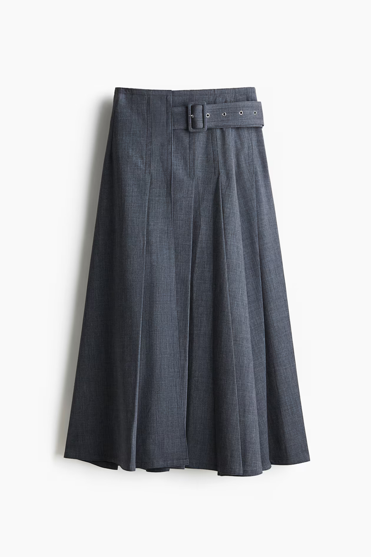 Pleated A-line skirt - Grey marl - Ladies | H&M GB | H&M (UK, MY, IN, SG, PH, TW, HK)