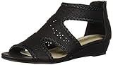 Easy Street Women's Thelma Dress Casual Sandal with Back Zipper Wedge, Black, 5 M US | Amazon (US)