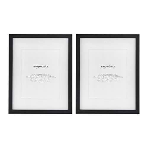 Amazon Basics 11" x 14" Photo Picture Frame or 8" x 10" with Mat - Black, 2-Pack | Amazon (US)