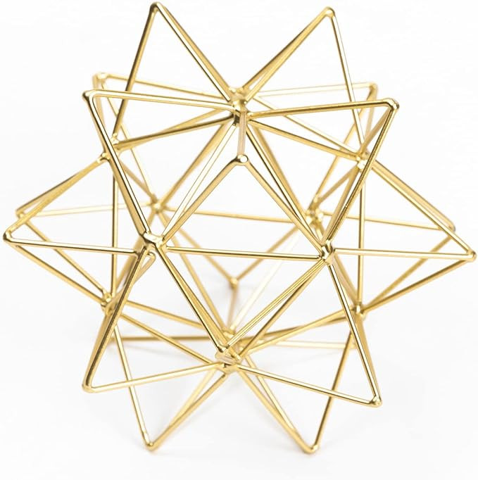 Metal Geometric Table Top Decor, 3D Metal Geometric Sculpture, Gold Abstract Sculpture for Home D... | Amazon (US)