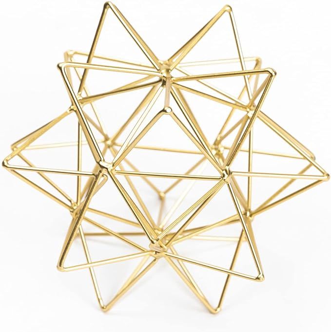 Metal Geometric Table Top Decor, 3D Metal Geometric Sculpture, Gold Abstract Sculpture for Home D... | Amazon (US)
