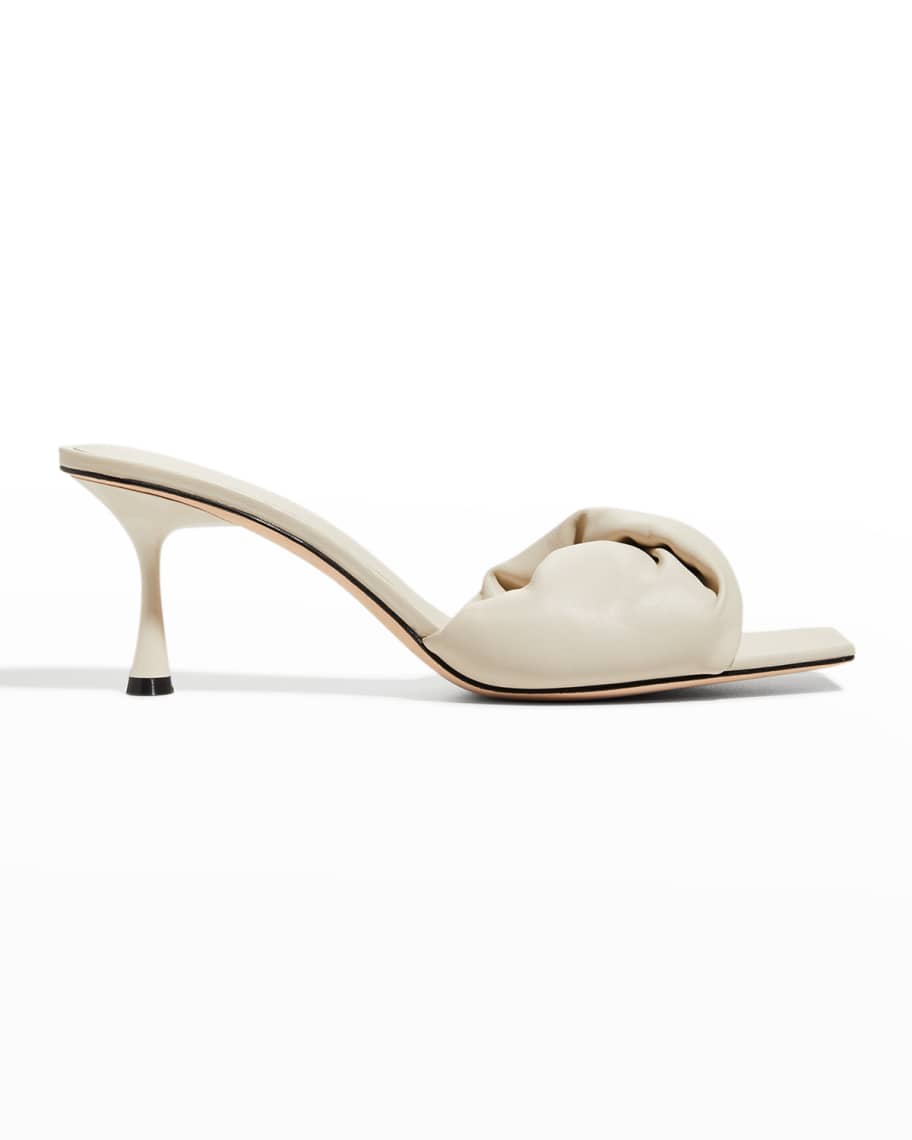 Twisted Leather Slide Sandals | Neiman Marcus