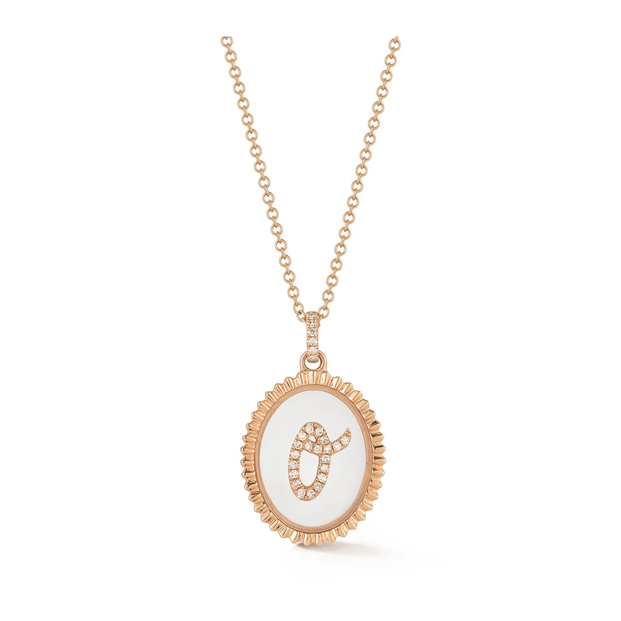Floating Diamond Script Initial Necklace | EF Collection