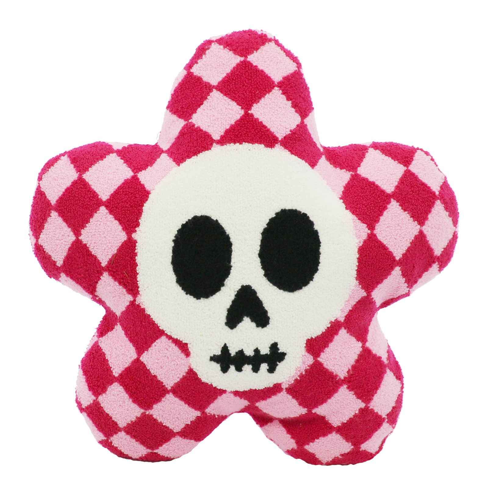 14" Pink Checkered Skull Flower Pillow by Ashland®-Halloween Pillow for Home Decor | Walmart (US)
