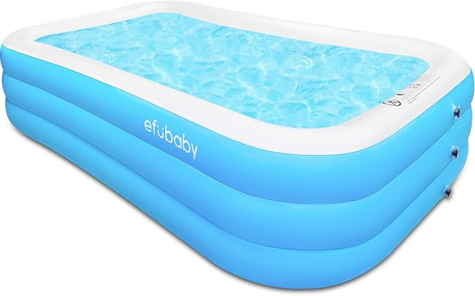 Inflatable Swimming Pool efubaby 120" X 72" X 22" Blow up Full Sized Inflatable Pool for Adults T... | Amazon (US)