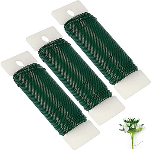 Zeanla Green Floral Wire 3 Pack 117 Yards 22 Gauge Flexible Paddle Wire for Crafts Christmas Wreaths Tree,Garland and Floral Arrangements | Amazon (US)