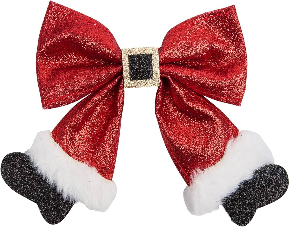 Christmas Hair Clips， red christmas sparkly bow hair clip，Christmas Hair Accessories for Girl... | Amazon (US)