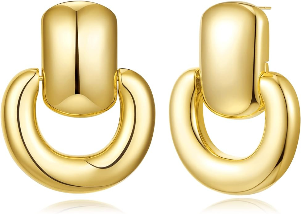 Gold Silver Hoop Dangle Earrings For Women Statement Retro Earrings Multiple Styles Jewelry for B... | Amazon (US)