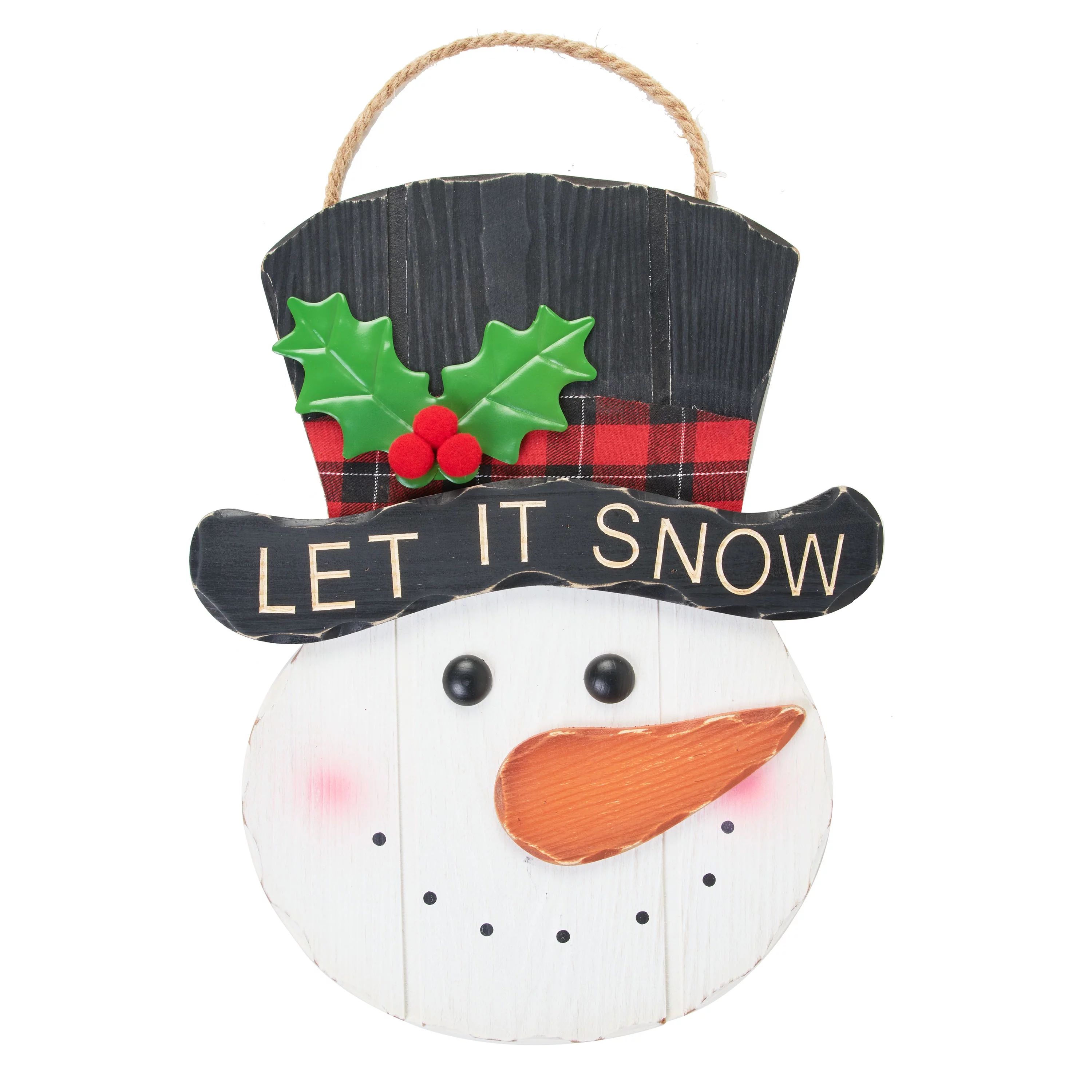 Holiday Time Hanging Decor, Let It Snow Snowman - Walmart.com | Walmart (US)